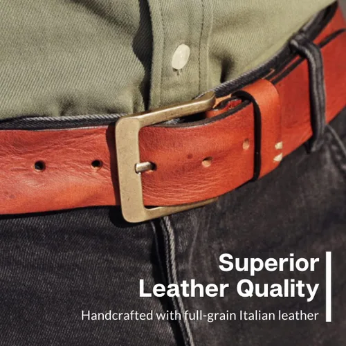 Miniatura 3 de Amsterdam Heritage Cinturones de cuero para hombre, cinturones de vestir casuales para hombre, cinturones de cuero italiano de grano completo