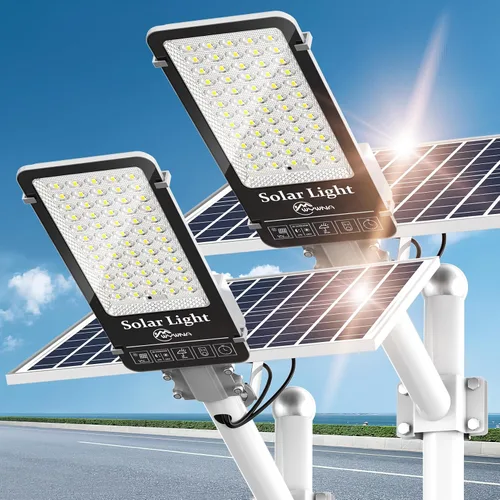 Miniatura 10 de Luces Solares de Calle de 12000W para Exteriores - Luces Solares de Estacionamiento Comercial de 6500K del Anochecer al Amanecer, Luz Solar LED