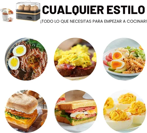 Miniatura 8 de Evoloop - Olla rápida para huevos eléctrica con capacidad para 6 huevos, para cocción de huevos blandos, medianos, duros, con máquina de escalfar