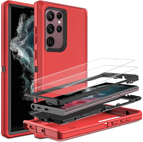 Miniatura 7 de Funda para Samsung Galaxy S22 Ultra con protector de pantalla de TPU flexible autorreparable [2 unidades], 3 en 1, carcasa de cuerpo completo a