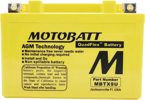 Miniatura 2 de MotoBatt 12 Volt 10.5 Ah MBTX9U Batería AGM sellada sin mantenimiento