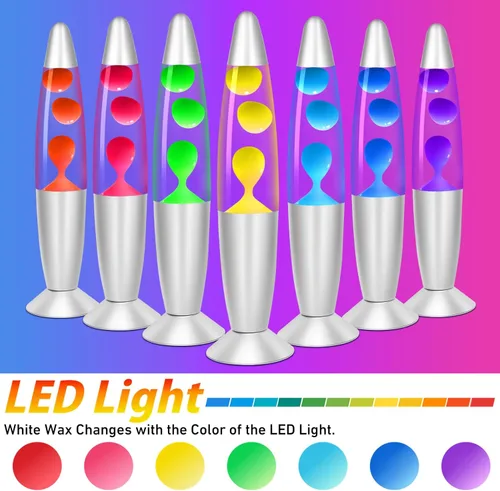 Miniatura 2 de Dalavalampa Lámparas de Movimiento Líquido Multicolor Cambiante, Luces Nocturnas LED Pequeñas de 13.5 Pulgadas para Niños y Adultos, Iluminación