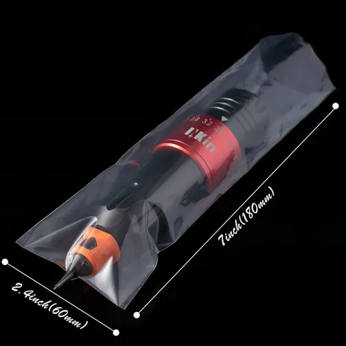 Miniatura 3 de INKin Fundas para máquina de tatuaje, 200 unidades (2.4 x 7 pulgadas), bolsas desechables para bolígrafo de tatuaje, fundas blancas transparentes