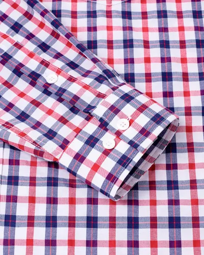 Miniatura 6 de Alimens & Gentle Camisas a cuadros con botones para hombre, camisas de vestir de manga larga de algodón, camisas de guingán de ajuste regular