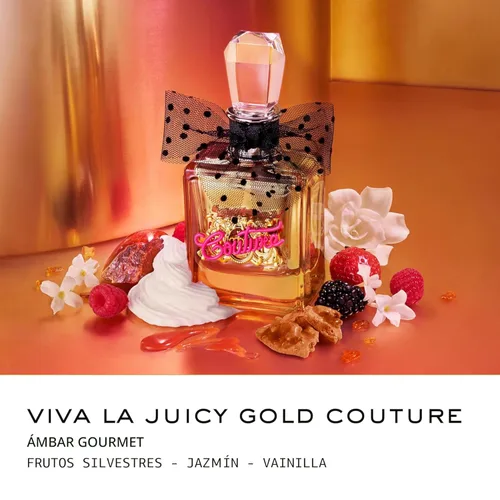 Miniatura 2 de Juicy Couture Viva La Juicy Gold Eau De Parfum, perfume para mujer con notas de bayas deliciosas, jazmín sambac y crema de vainilla, afrutado