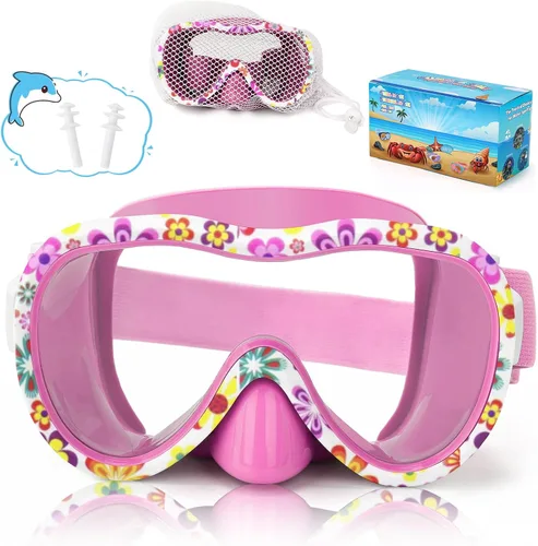 Miniatura 28 de iGym Gafas de natación para niños, máscara de buceo, máscara de buceo, gafas de natación con cubierta de nariz y correas elásticas cubierta y bolsa