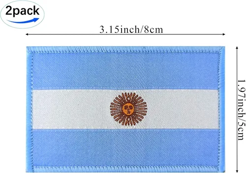 Miniatura 3 de QQSD Parche de bandera argentina Argentina - Cierre de velcro, paquete de 2