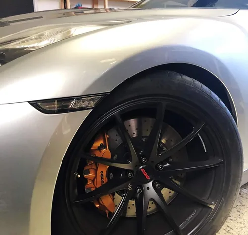Miniatura 8 de iJDMTOY JDM - Kit de luz de marcador frontal y lateral frontal con lente ahumada 3D ámbar, compatible con Nissan GT-R 2007 en adelante, alimentado