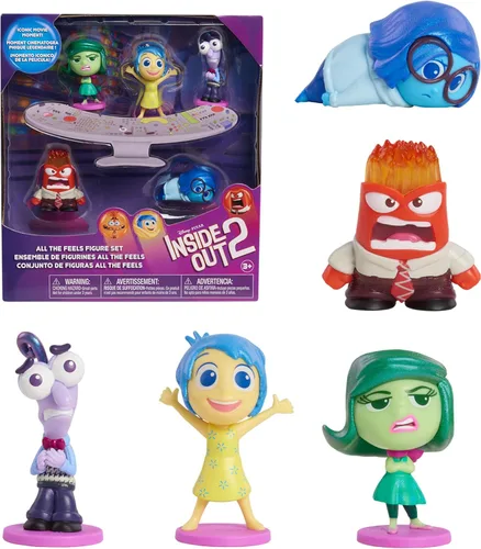 Disney y Pixar Inside Out 2 Set de Figuras "All the Feels", Rellenos de Calceta para Vacaciones, Regalos, Presentes, Juguetes para Niños de 3 años