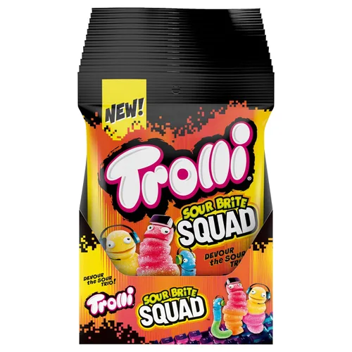 Trolli Sour Brite Squad - Gomitas de caramelo, gusanos de goma agria, 4.25 onzas, paquete de 12