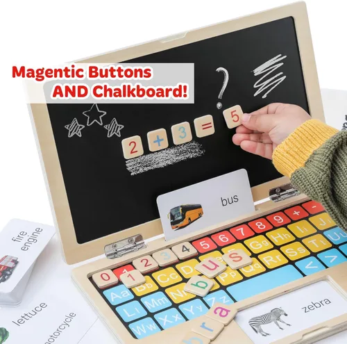 Miniatura 3 de Montessori Toys - Portátil de 11.8 pulgadas, actividades de aprendizaje preescolar para niños de 3 años, regalo de cumpleaños, juguetes educativos
