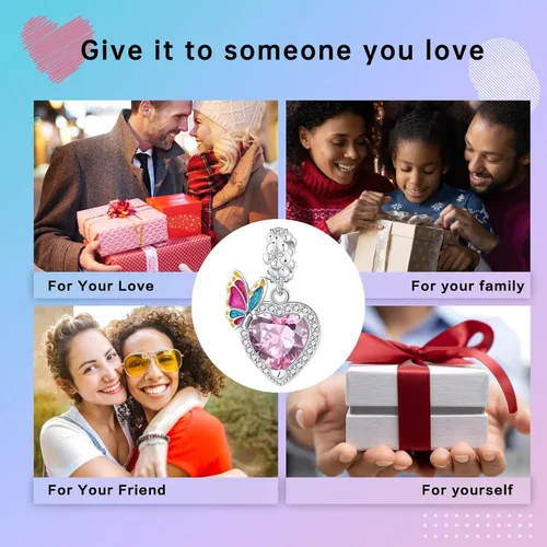 Miniatura 212 de LUXILLA Abalorio de plata de ley 925 para madre, hija, abuela, para familia, amor, madre, hija, abuela, para pulseras, collares, dijes, abalorios