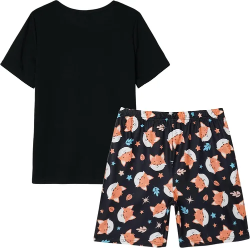 Miniatura 2 de Hupohoi Conjunto de pijama lindo de verano para niñas grandes, ropa de dormir estampada en forma de corazones a