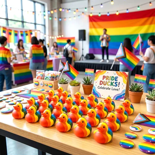 Miniatura 6 de Deekin Pride Rainbow Rubber Ducks Keychain Gay Pride Cruise Rubber Ducks for Colorful Birthday LGBT Party Favors Gift Favors