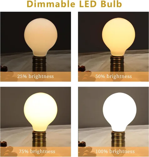 Miniatura 3 de Paquete de 2 bombillas LED globo G30 (G95), bombillas LED Edison regulables de 5.5W equivalentes a 50 vatios, blanco cálido 2700K, 500LM, base E26