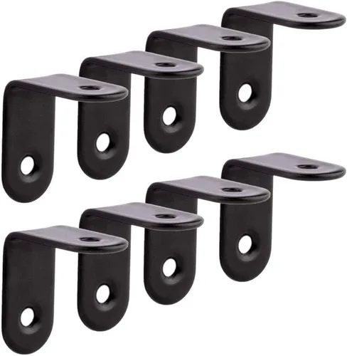 Soporte de esquina, soporte de esquina en L de acero inoxidable negro resistente, soportes de ángulo de unión recta, soporte flotante para colgar en