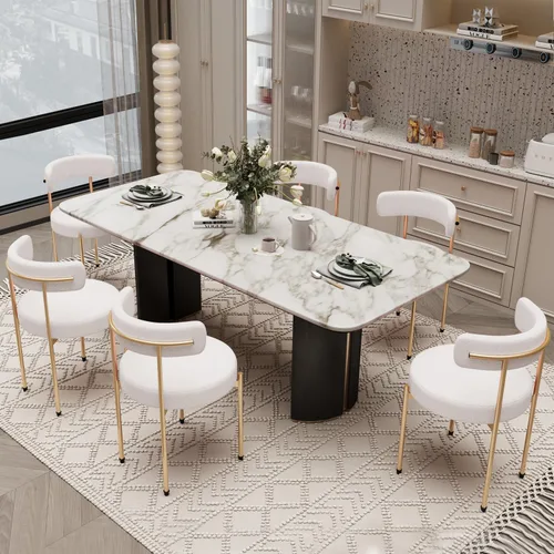 Miniatura 21 de Silla de escritorio sin ruedas, silla decorativa cómoda para sala de estar, comedor, dormitorio, oficina en casa, moderna de mediados de siglo