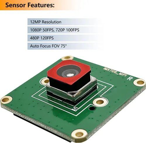 Miniatura 2 de Módulo de cámara de enfoque automático de 12MP para Raspberry Pi, sensor IMX708, FOV de 75°, HDR, compatible con Pi 5,4,3, Zero, CM4