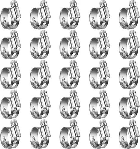 Miniatura 18 de Abrazaderas de manguera de engranaje helicoidal antideslizantes #4, abrazaderas de tornillo de acero inoxidable ajustables de 5/16 a 1/2 pulgadas