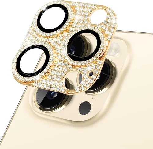 Miniatura 108 de Protector de lente de cámara diseñado para iPhone 12 Pro Max, con diamantes de imitación 3D con diamantes de imitación 9H, vidrio templado, Rosado