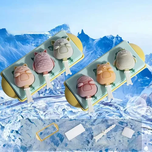 Miniatura 7 de Juego de 2 moldes para paletas con forma de 6 piezas para niños, moldes de silicona para hacer paletas de helados, moldes para hacer helados