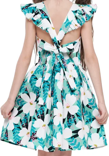 Miniatura 104 de Vestido de verano para niña, de algodón, con diseño floral