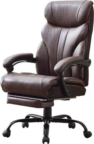 Miniatura 11 de Cómoda silla de escritorio de oficina de 500 libras, sillas de oficina grandes y altas con reposabrazos abatibles ajustables, silla