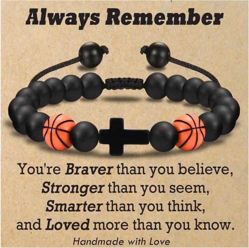 Miniatura 9 de Regalos de Baloncesto Fútbol Béisbol Fútbol Americano para Chicos Adolescentes, Pulseras para Chicos Ideas de Regalos para Cumpleaños/San