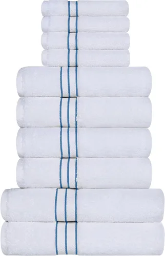 Miniatura 53 de Juego de toallas de baño de algodón turco ultra suave de Superior, juego de 2 piezas, toallas para la ducha, baño, artículos esenciales para el Latte