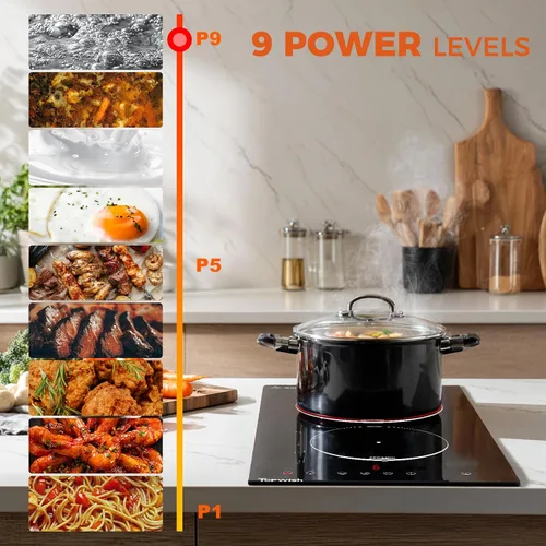 Miniatura 2 de Placa de cocina eléctrica, TOPWISH Placa de cocina eléctrica de 2 quemadores empotrable, 110V enchufable, quemadores de estufa para cocinar, estufa