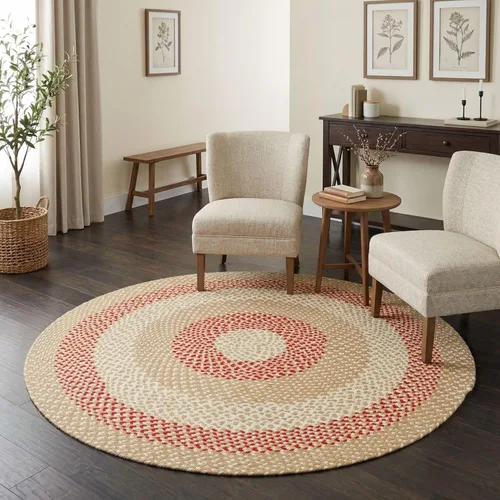 Miniatura 58 de Super Area Rugs Alfombra trenzada azul de 7 x 9 pulgadas, alfombra tejida ovalada para sala de estar, alfombra trenzada de granja, alfombra