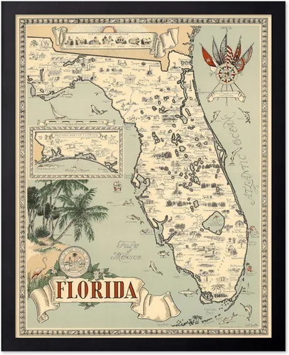 Miniatura 60 de Monem Art Mapa Monumental Vintage de Florencia Impresión - Póster de Viaje Retro - Arte de Italia - Gran Regalo para Hombres, Mujeres, Amantes