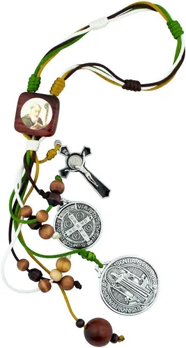 Adorno de bendición para el hogar de San Benito de 12 pulgadas, 3 colores, se adapta a la manija de tu puerta o se puede colgar en un gancho, Negro