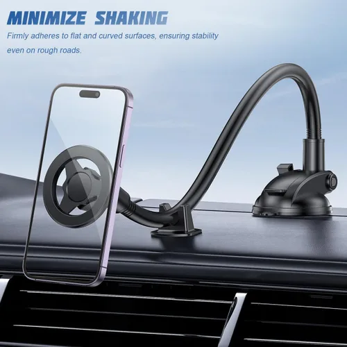Miniatura 5 de Soporte para teléfono de coche de cuello de cisne, soporte para celular de brazo largo para parabrisas y tablero con ventosa fuerte, estabilizador