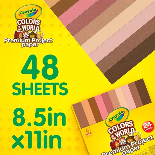 Miniatura 4 de Crayola Papel de construcción en colores del mundo, 8.5 x 11 pulgadas, 24 colores, suministros para manualidades, 48 hojas