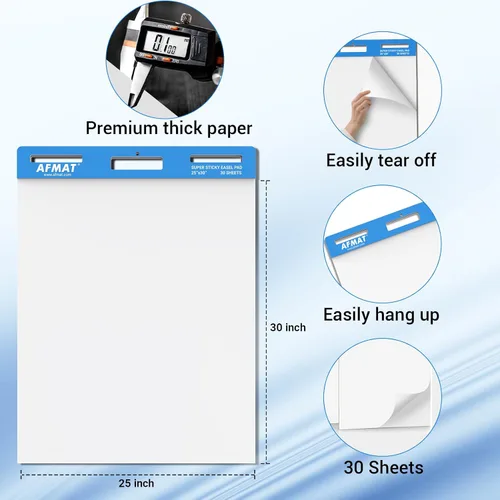 Miniatura 6 de AFMAT EP33 25 in x 30 in Sticky Easel Pads for Teachers