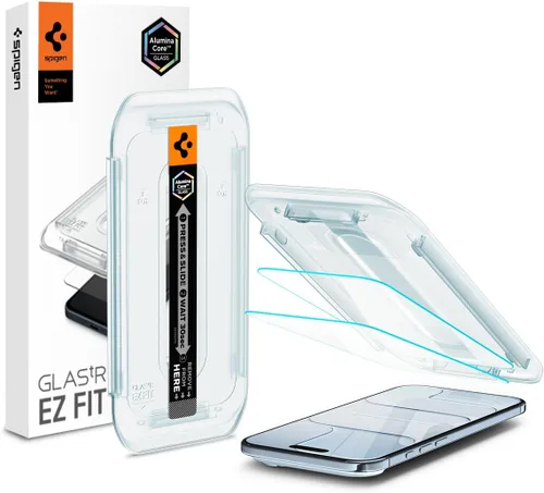 Spigen AluminaCore - Protector de pantalla de vidrio templado [Glas.tR EZ Fit] diseñado para iPhone Air [Paquete de 2], dureza 9H+, durabilidad