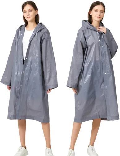 Ponchos de lluvia para adultos, mujeres y hombres (paquete de 2 a 5), impermeables reutilizables de EVA con capucha, equipo de lluvia portátil