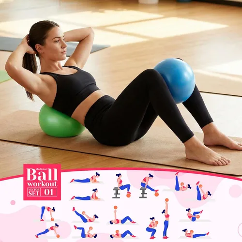 Miniatura 4 de Sotiff 20 pelotas pequeñas de ejercicio de pilates de 9 pulgadas, mini pelotas de barra de yoga para estabilidad, fitness, terapia física
