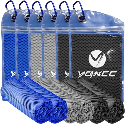 Miniatura 14 de YQXCC Paquete de 4 toallas refrescantes, 40 x 12 pulgadas, toalla de cuello frío hielo, microfibra suave y transpirable para gimnasio, yoga, golf