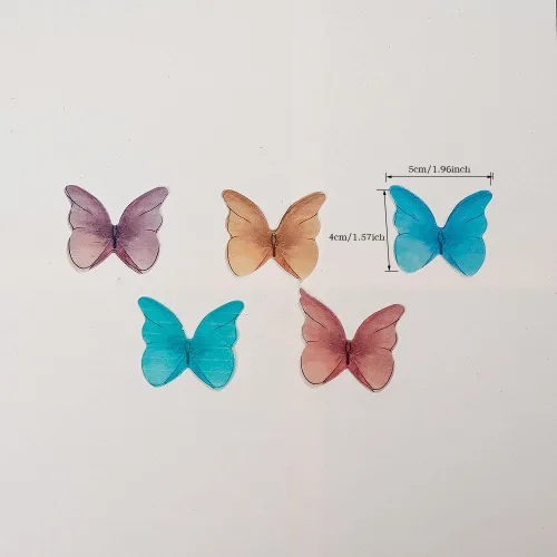 Miniatura 4 de Mariposas comestibles para decoración de pasteles, decoración comestible de arco iris para pasteles y cupcakes, mariposas de papel de oblea