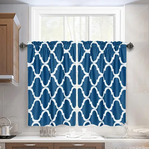 Miniatura 13 de Melodieux - Cortinas de bolsillo de moda marroquí para cocina, cafetería o baño, pequeñas ventanas