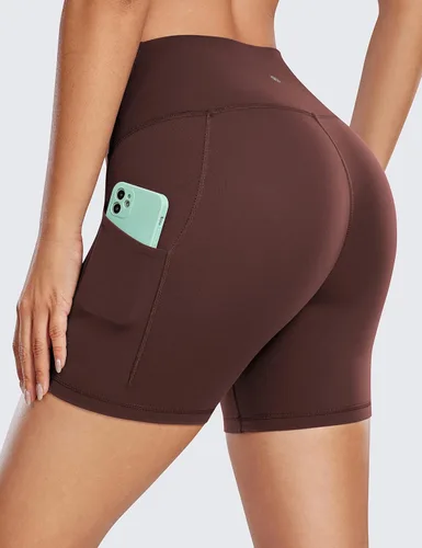 Miniatura 2 de CRZ YOGA Butterluxe - Pantalones cortos de ciclismo para mujer con bolsillos de 3, 5 y 8 pulgadas, cintura alta, para voleibol, entrenamiento