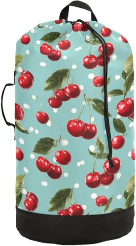 Miniatura 20 de Mochila de lavandería con hojas de estilo bohemio beige con correas ajustables para el hombro, bolsa de lavandería sucia para viajes, campamento