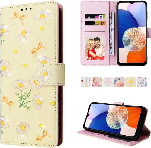Miniatura 34 de UEEBAI Funda tipo billetera para Samsung Galaxy A16 4G/5G, cubierta de cuero PU con soporte, bloqueo RFID, funda flip con ranuras para tarjetas