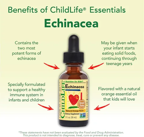 Miniatura 5 de CHILDLIFE ESSENTIALS Echinacea for Kids - Gotas de equinácea para niños, tintura de vitaminas, suplemento sin alcohol para bebés, niños pequeños