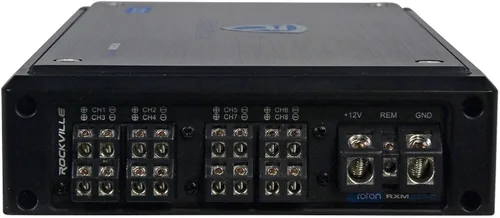 Miniatura 5 de Amplificador estéreo RockvilIe RXM8BTB de 8 canales y 1500 vatios Bluetooth para coche