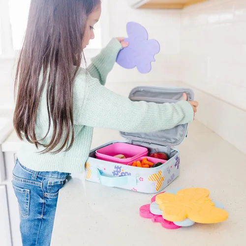 Miniatura 2 de Wildkin Paquetes de hielo para niños (paquete de 4) – Delgadas, reutilizables, mantiene el almuerzo fresco para la escuela/viajes, mariposa