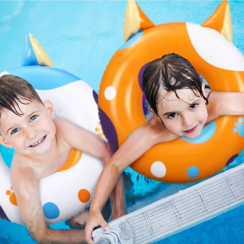 Miniatura 4 de 2 flotadores inflables de piscina para niños, tubos de natación en la playa, anillo con tema de pata de perro, lindos flotadores de animales