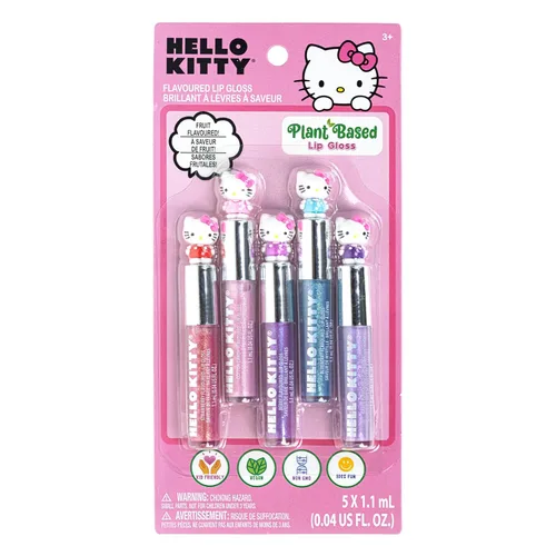 Hello Kitty - Juego de maquillaje hidratante de 5 piezas a base de plantas, para niñas, niños pequeños, perfecto para fiestas, fiestas de pijamas,